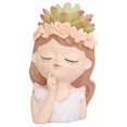 thumbnail image 2 of Mini Jardinières Succulentes Tête - Ensemble de 4, Design Mignon et Unique, Parfait pour les Plantes d'Intérieur Ou d'Extérieur, 2 of 5