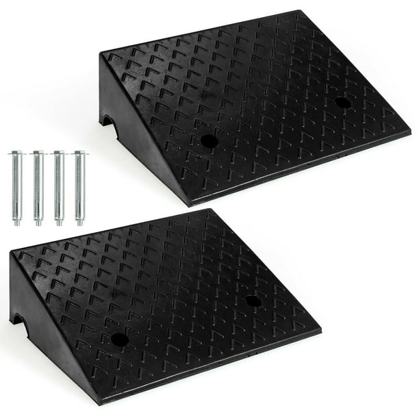 2 PCS 5" Rubber Car Curb Ramps for Vehicle Wheelchair Ramp W/ 4
