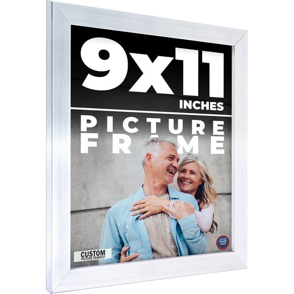 9x11 Frame Silver Real Wood Picture Frame Width 0.75 inches | Interior Frame Depth 0.5 inches |
