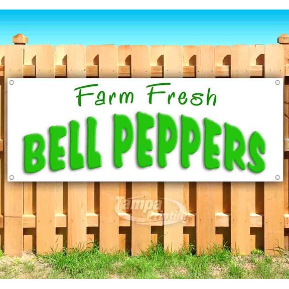 Farm Fresh Bell Peppers 13 oz Vinyl Banner With Metal Grommets
