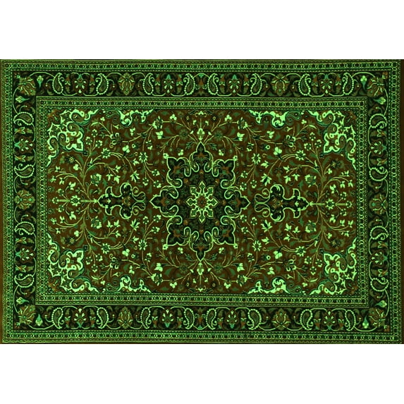 Ahgly Company Indoor Rectangle Persian Green Traditional Area Rugs, 3' x 5'