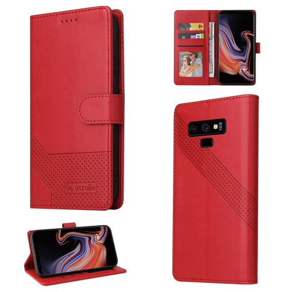 Allytech Samsung Galaxy Note 9 Wallet Case, Magnetic Folio Protective Wallet Pocket Credit Slots Retro Flip PU Leather Card Holder Kickstand Cover For Samsung Galaxy Note 9,
Red