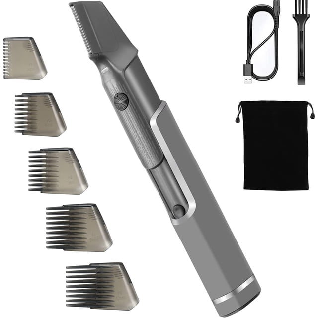 Mens Body Hair Trimmer Hair Cutting Tools Neck, Back, Facial, Beard Hair Trimmer As Seen on Tv Self Haircut Shavers for Men Long Handle Hair Cutting Comb