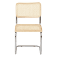 thumbnail image 2 of Breuer Chair Company Marcel Breuer B32 Cesca Cane Cantilever Side Chair w/ Chrome Steel Frame Natural Wood & Natural Cane (Made in Italy) by Furnish Theory, 2 of 15