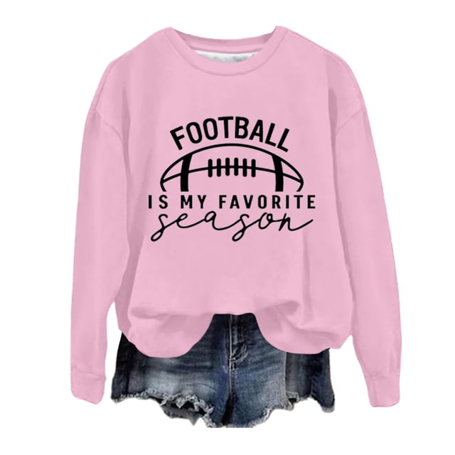 WEAIXIMIUNG Ensemble de Chandails en Molleton Courts Manches Longues Col Rond pour Femmes Imprimé Graphique Football Sans Capuche