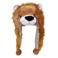 thumbnail image 1 of Gorro de peluche divertido con forma de animal, talla única, de poliéster y forro polar, 1 of 1