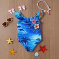 thumbnail image 6 of Grblisyd Girls One Piece Swimsuit Flutter Sleeve Hawaiian Quick Dry Crew Neck Swimwear Beach Sport Bathing Suit for Kids 4t, 6 of 6