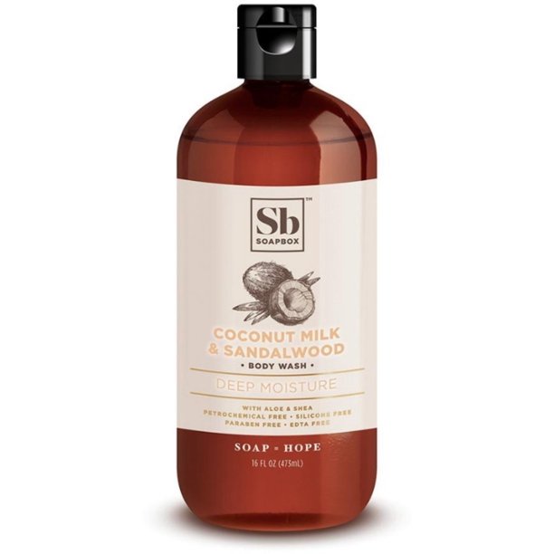 Soapbox Coconut Milk & Sandalwood Deep Moisture Body Wash 16 o