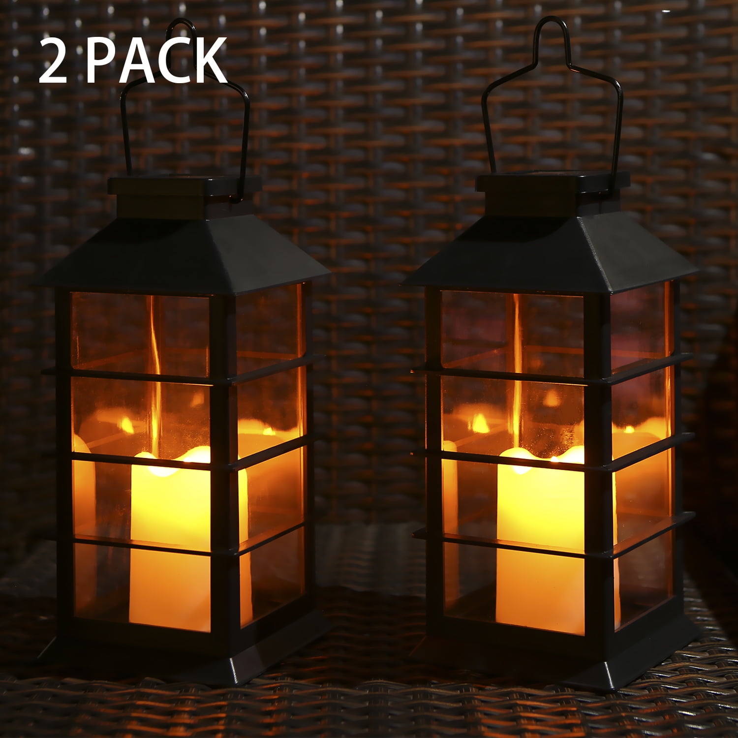 Tomshine Vintage Style Solar Powered Lantern Lights Flickering Flame