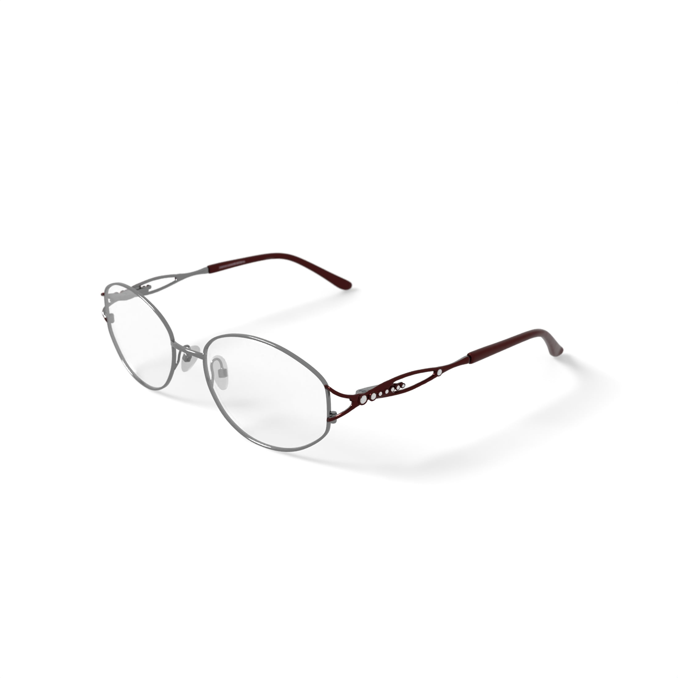 Sophia Loren Women's M190 Oval Prescription Eyeglasses with Case, Burgundy