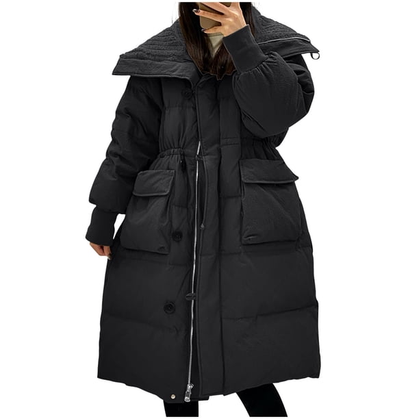 Parkas de manga larga para mujer, chaqueta con bloques de color, mangas largas y bolsillos con cremallera, top de poliéster para mujer