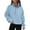 Light Blue, variant on GPOECD Women's Athletic Quarter-Zip Cropped Pullover - Sporty Short Top Half Zip Stand Collar Fall Casual Workout Streetwear Light Blue,XL