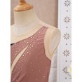 thumbnail image 3 of YONGHS Robe de Patinage Artistique en Strass Brillant pour Filles Enfants Sans Manches en Chiffon Robe de Danse Ballet Café Clair 8, 3 of 7