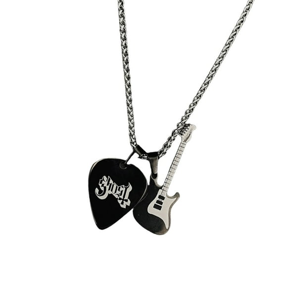AOOOWER Stylish Guitar Pick Pendant Necklace Craft of Sturdy Stainless Steel Materials Accessory for Daily Wear And Concerts