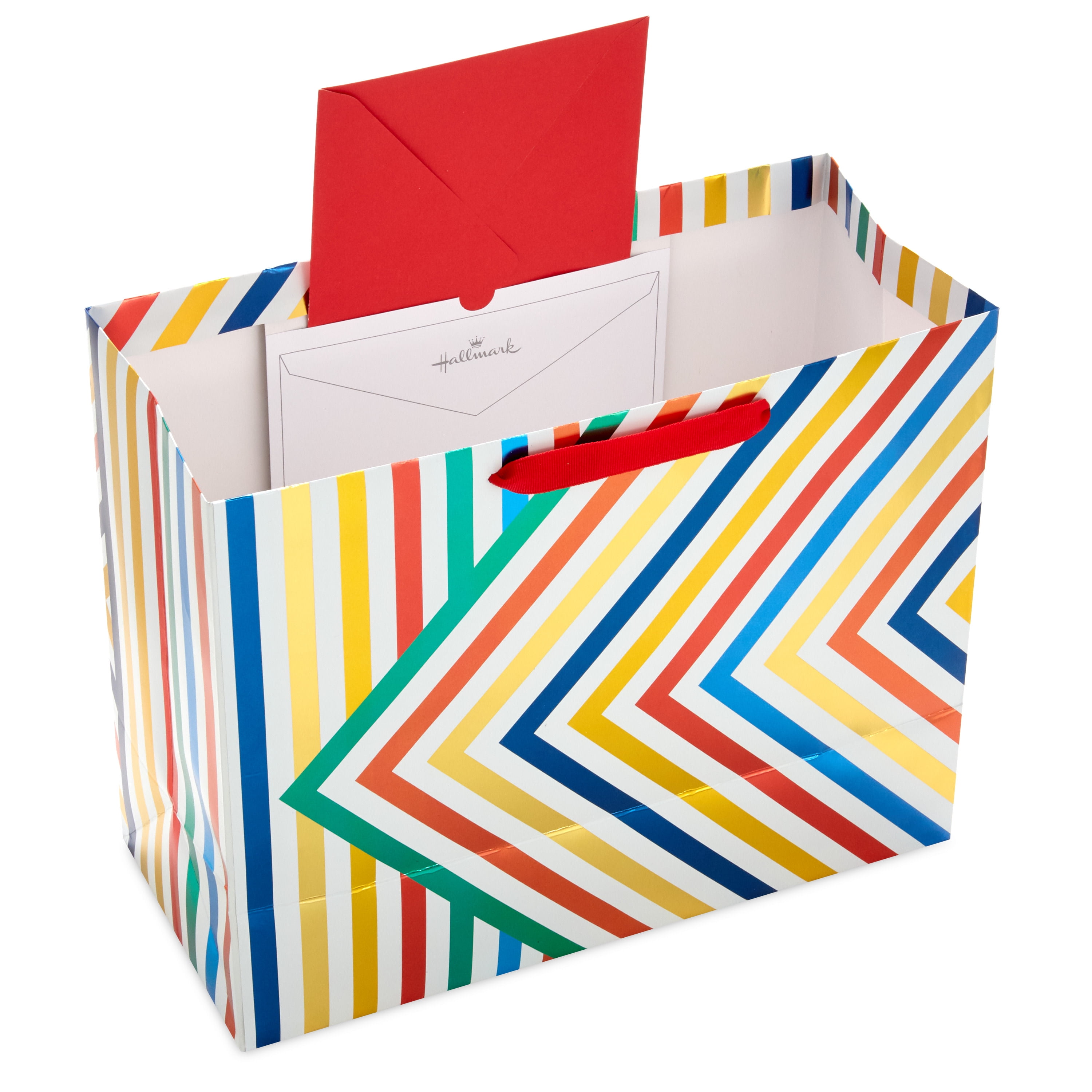 Hallmark Large Horizontal Gift Bag (Multicolor Lines)