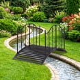 thumbnail image 2 of Gymax 3.9 ft Garden Metal Bridge Outdoor Arched Bridge w/Dual Patterned Side Rails, 2 of 10