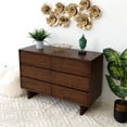 thumbnail image 4 of Boston Mid Century Modern Solid Wood Walnut Dresser with 6 Drawers, 4 of 7