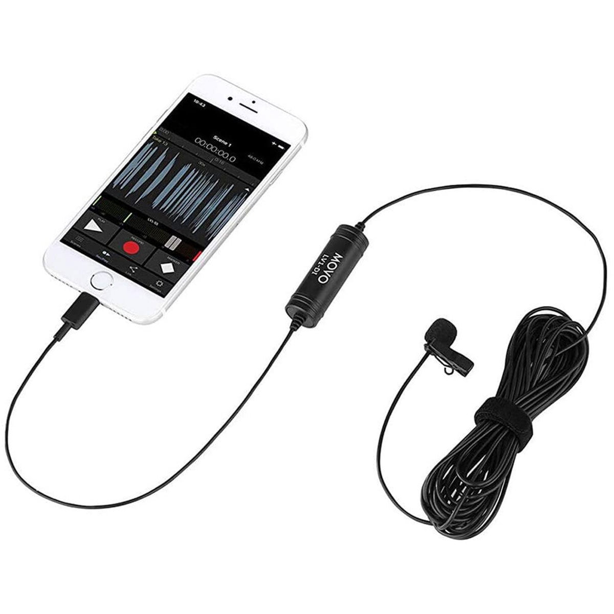 Movo Photo LV1-DI Digital Clip-On Omnidirectional Lavalier Microphone with Lightning Connector for Apple iPhone