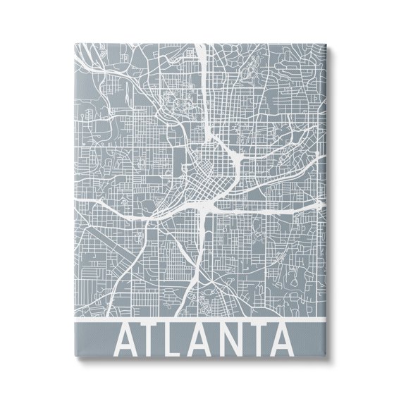 Stupell Industries Atlanta Georgia City Street Grid Geometric Transportation Lines, 36 x 48, Design by Daphne Polselli