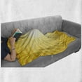 thumbnail image 6 of Abstract Soft Flannel Fleece Throw Blanket, Sunburst Spiral Circling Twisted Lines with Sunshine Summer Theme, Cozy Plush for Indoor and Outdoor Use, 70" x 90", Yellow and Earth Yellow, by Ambesonne, 6 of 6