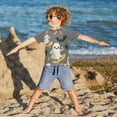 thumbnail image 3 of FORMRS Boys Rash Guard with Short Sleeves UPF 50+ Swim Shirts Sizes 3-12T, Cute Ghosts, 3 of 6