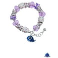 thumbnail image 2 of Delight Jewelry Resin Blue Baby Whale Purple Butterfly Bead Charm Bracelet, 7"+1" Extender, 2 of 5