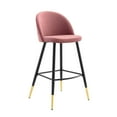 thumbnail image 3 of Modway Cordial Performance Velvet Bar Stools - Set of 2 in Dusty Rose, 3 of 10