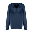 thumbnail image 4 of Womens Tops Women's Fashion Long Sleeve Solid Colour Hooded Sweatshirt Jacket Casual Drop Shoulder Long T-Shirt Top, 4 of 6