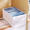 Organizador de ropa para armario, organizador de ropa con compartimentos y soporte, organizador de cajones para la ropa plegable y lavable con asa
