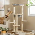 thumbnail image 4 of Gymax 6-level Wooden Cat Tree w/ Padded Perch Non-woven Hammock Scratching Posts, 4 of 10