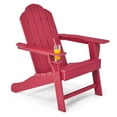 thumbnail image 1 of Costway Patio Adirondack Chair Weather Resistant Garden Deck with Cup Holder Red, 1 of 8