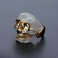 thumbnail image 6 of Sparkly Punky Rapper Trendy Skull Rings for Men Cool Iced out Hip Hop Cubic Zirconia Men Rings, 6 of 8