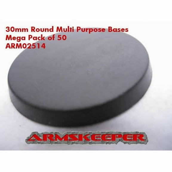 Round Multi Purpose 30mm Miniature Bases Mega Pack of 50 ArmsKeeper
