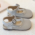 thumbnail image 4 of FYEGRE Ballerines Mary Jane en Maille Respirante pour Filles, Chaussures Décontractées pour Enfants avec Bride à Boucle Ajustable, Été pour Usage Quotidien, Marche et Activités de Plein Air Argent 18-24 Mois, 4 of 6