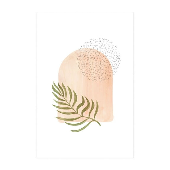 Abstract still life - Mixed Media Minimalist Boho Abstract Botanical Nature Pastel Geometric Unframed Wall Art Print 5 x 7 inches
