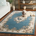 thumbnail image 3 of SAFAVIEH Aubusson Albus Medallion Area Rug, Blue/Ivory, 3' x 5', 3 of 11