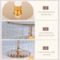 thumbnail image 3 of Soporte dorado para tartas de boda de 12 pulgadas con colgantes de cristal brillante, soporte tipo candelabro de metal para tartas de magdalenas y postres, plato expositor redondo con espejo para mesa, 3 of 7