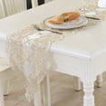 thumbnail image 4 of Matsuzay Camino de de encaje ahuecado, blanca, escritorio, fiesta de café, decoración de boda, TV, armario, mantel Decoración del hogar Luz de oro 30x120cm, 4 of 5