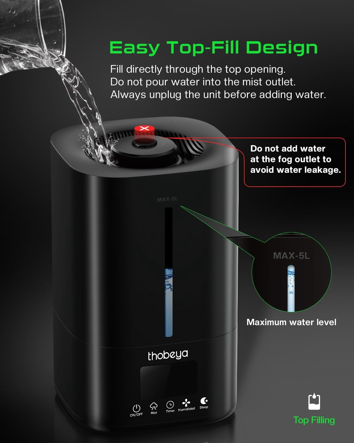 5L Reptile Humidifier Fogger with Timer and Remote Control for Amphibians