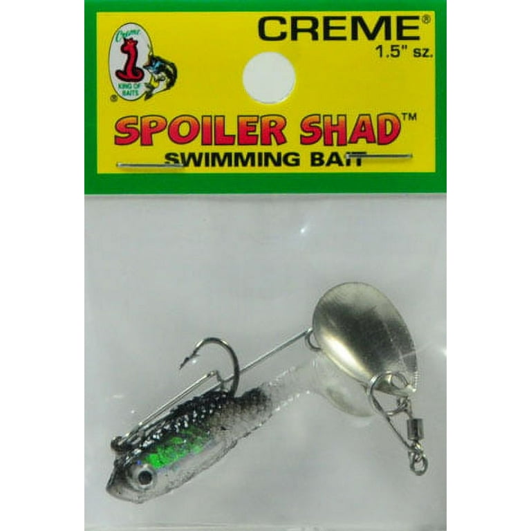 Creme 1.5 Spoiler Spin Shad Swim Bait Lure, Black Back 