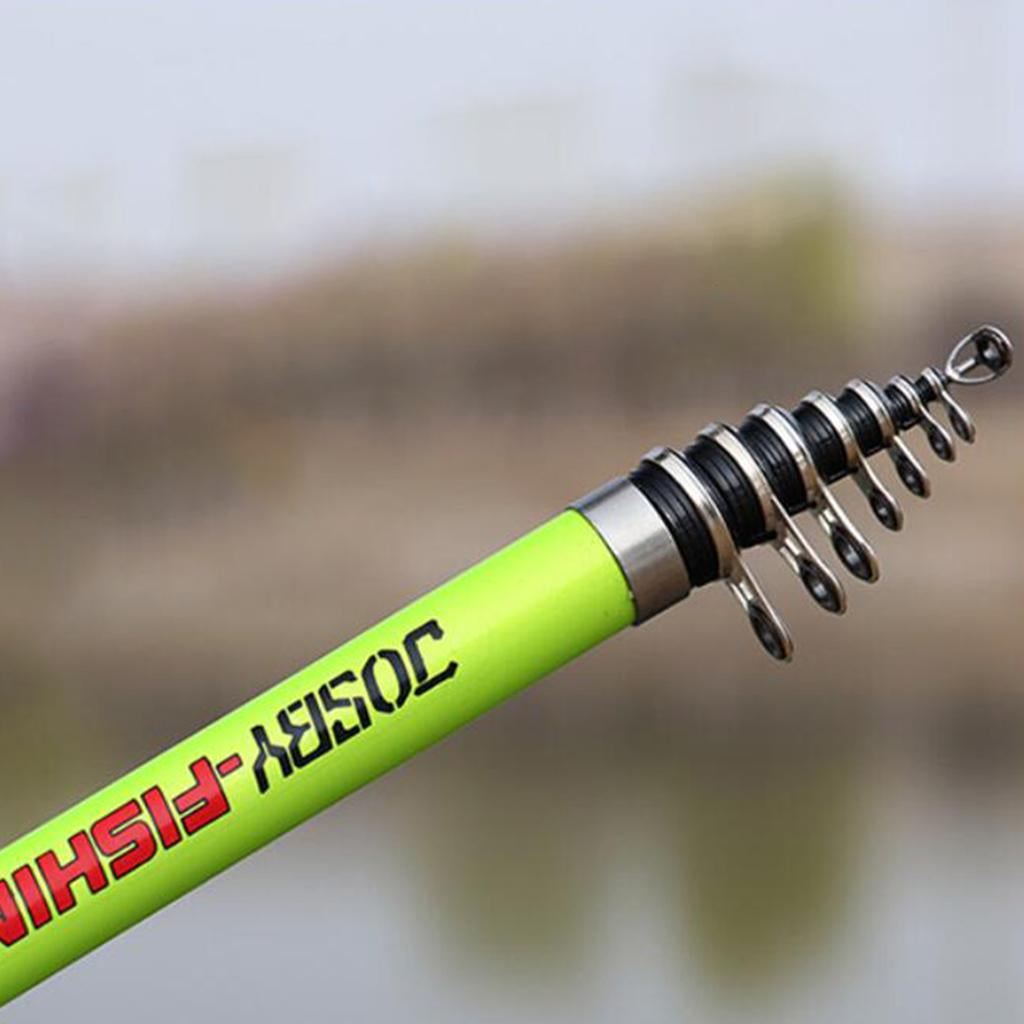 Carbon Fiber Telescopic Fishing Rod Pole Travel Rod 2.7m,Green