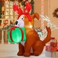 thumbnail image 5 of GOOSH 5 FT Christmas Inflatables Dog Puppy with Gift Box, Inflatable Dog Christmas Decorations Blow Up Dog,  Xmas Decorations Clearance with LED Lights for Christmas Holiday Party Yard Garden Decor, 5 of 7