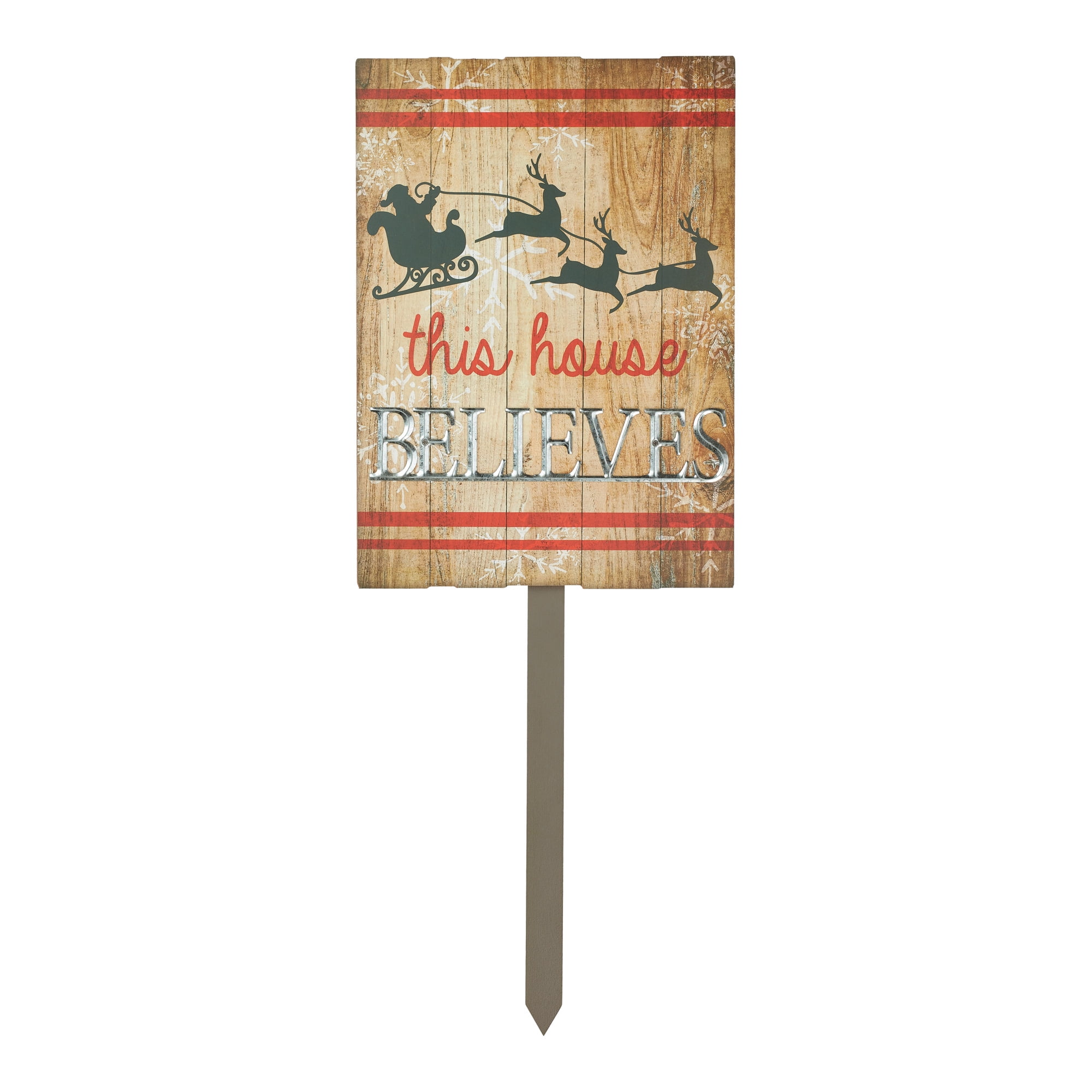 Holiday Time Christmas Outdoor Sign Decoration, 10" x 26"