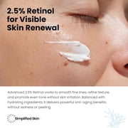 Retinol Face Cream Moisturizer with Hyaluronic Acid and Vitamin E, Hydrating Facial Cream, 2.5% Retinol, 1.7 oz
