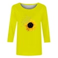 thumbnail image 3 of Patlollav Pntutb Women T-Shirts Clearance,Ladies Print Mid-Length 3/4 Sleeve Blouse Tops, 3 of 7