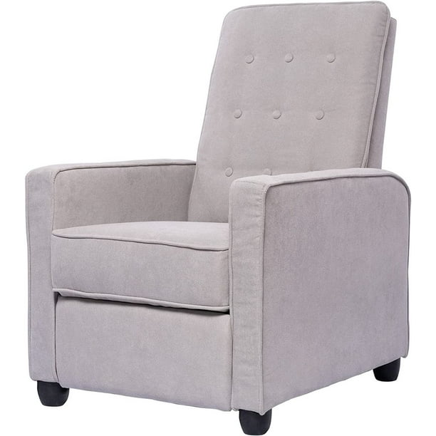 JayDAYon MidCentury Modern Push Back Recliner Chair Fabric Accent Arm Chair Ergonomic Lounge