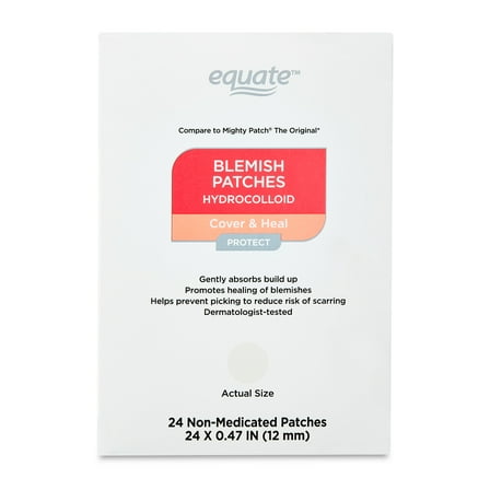 Equate Original Blemish Control Hydrocolloid Acne Patches, 24 Count