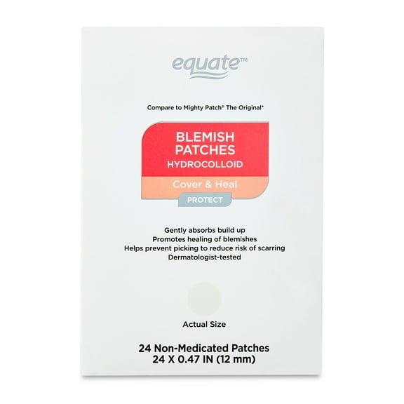 Equate Original Blemish Control Hydrocolloid Acne Patches, 24 Count