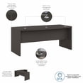 thumbnail image 3 of Echo 72W Bow Front Desk in Charcoal Maple - Engineered Wood, 3 of 7