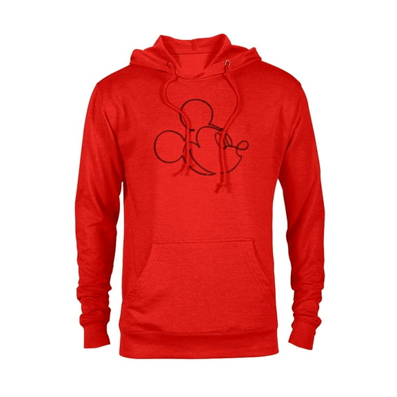 Disney Mickey Mouse Head Artist Pencil Doodle Retro Vintage - Pullover Hoodie for Adults - Customized-Red